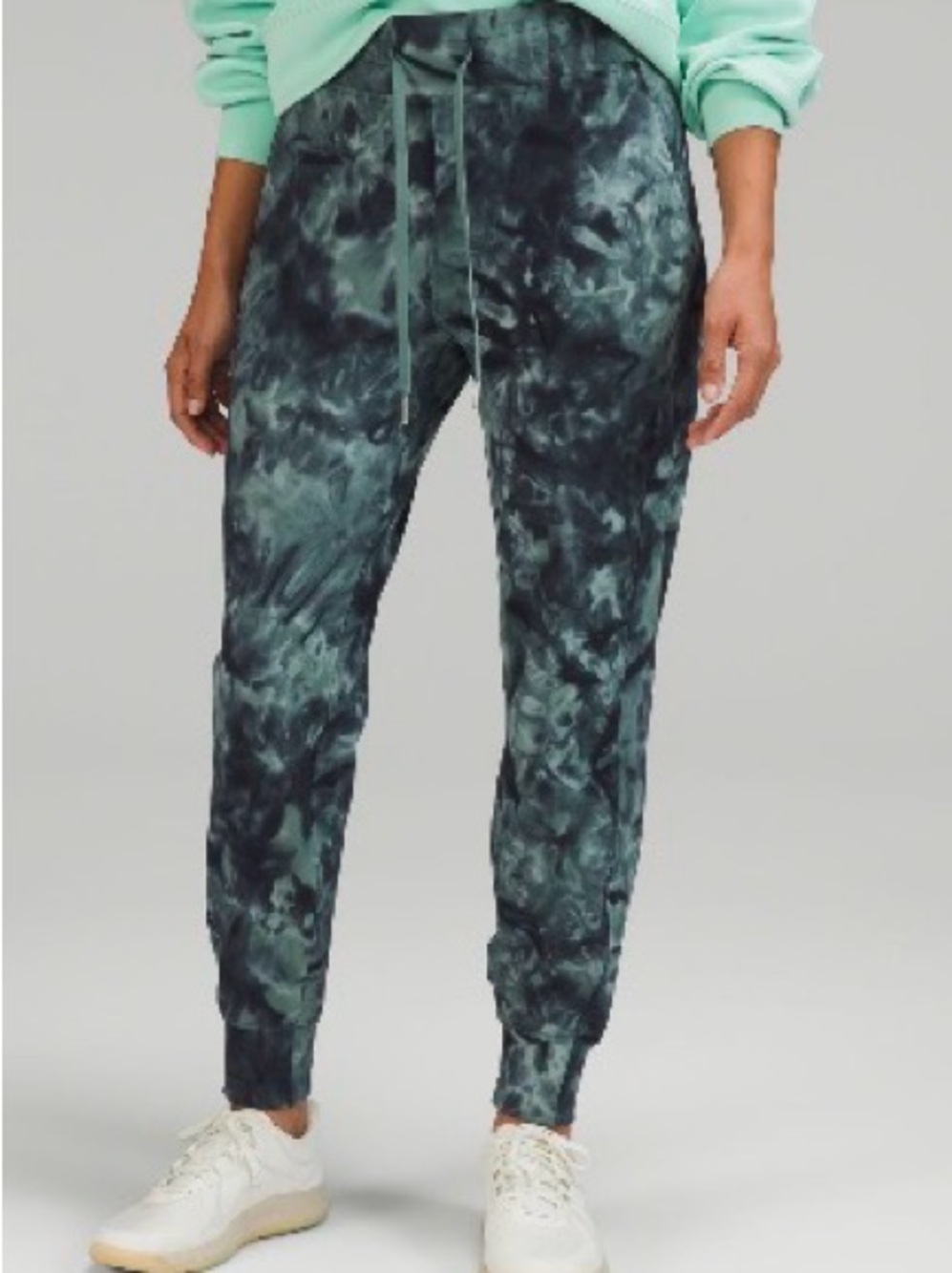 lululemon athletica Smoky Green & Black Tie-Dye Track Joggers